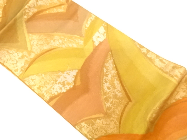 JAPANESE KIMONO / ANTIQUE FUKURO OBI / SILK / WOVEN ABSTRACT SEIGAIHA